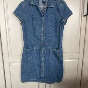 GAP Denim Button-Front Mini Dress